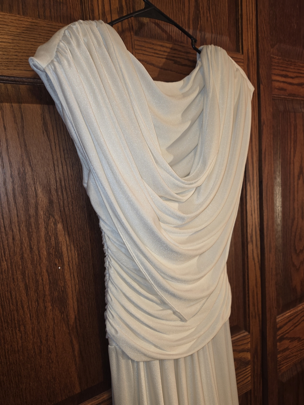 jcpenney Ivory Draped Cowl Neck Wedding Dress Vintage Timeless
